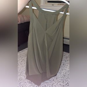 Olive high low tank top